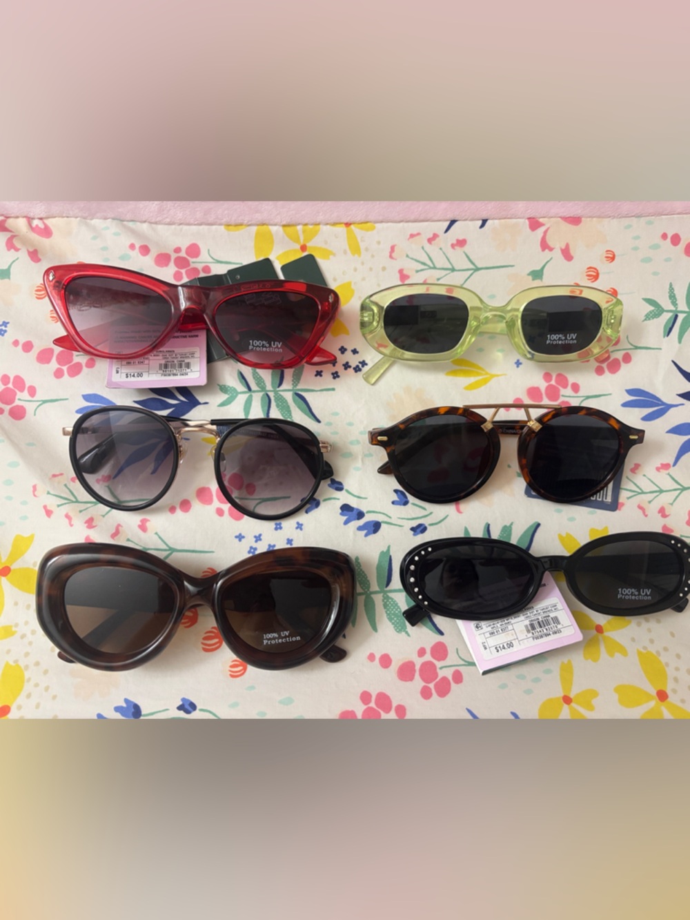 Target Womens Sunglasses Set - Red, Lime Green, Black, Tortoise, Brown